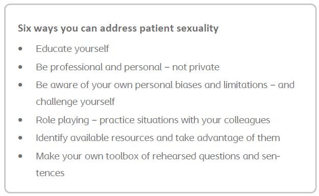 Discussing sexuality with patients